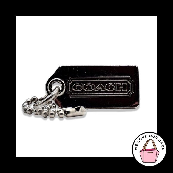 1.25" Small VINTAGE COACH Silver Nickel Metal Fob Bag Charm Keychain Hang Tag - Picture 1 of 2